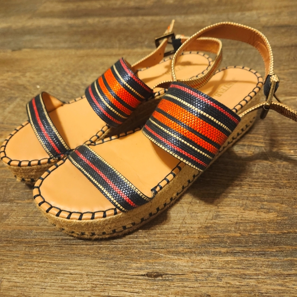 Cute wedges with hemp wrapped heel
